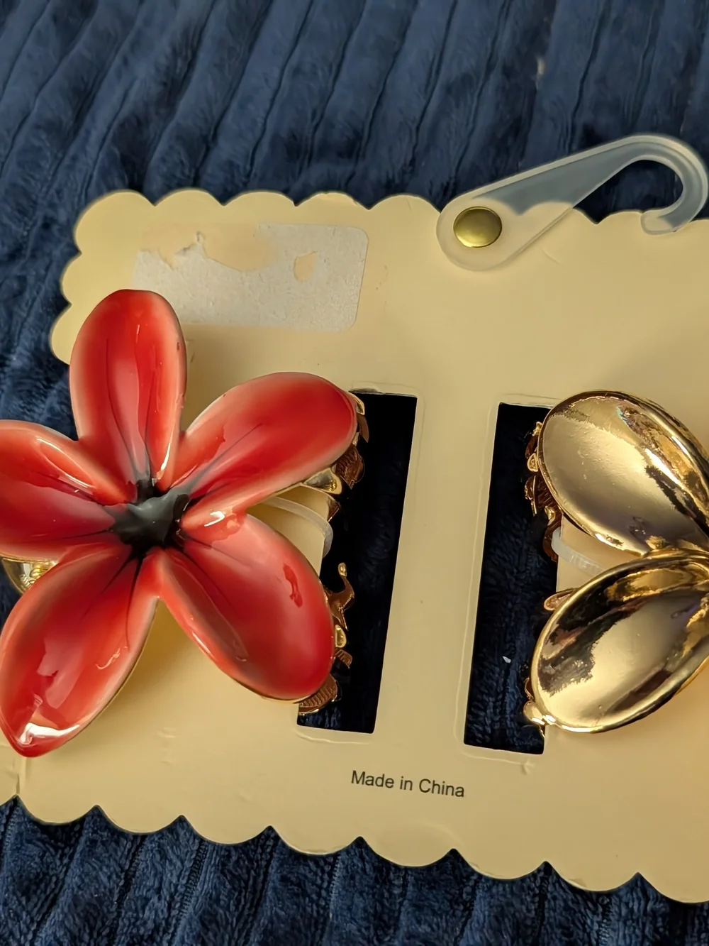 Sunday Floral Hair Clips in Coral Orange and Gold